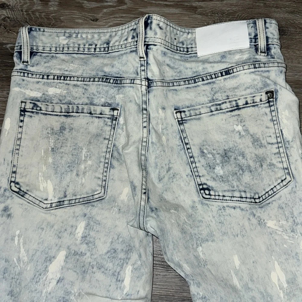 Hyper Denim Distressed Acid Wash Skinny Jeans